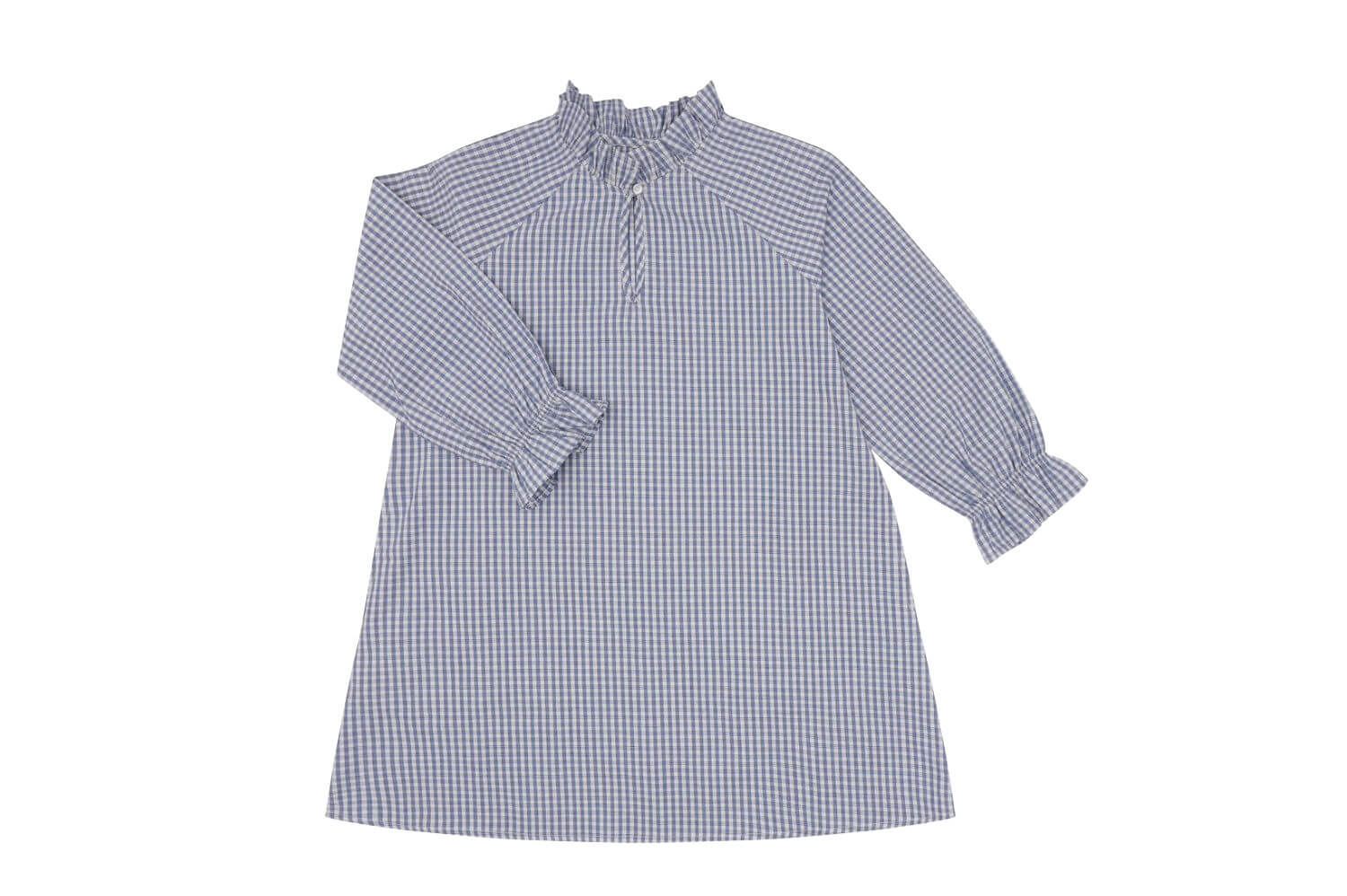 CloudNineMarthaBlueCheck_01 On Cloud Nine Nightdress Martha Check Blue