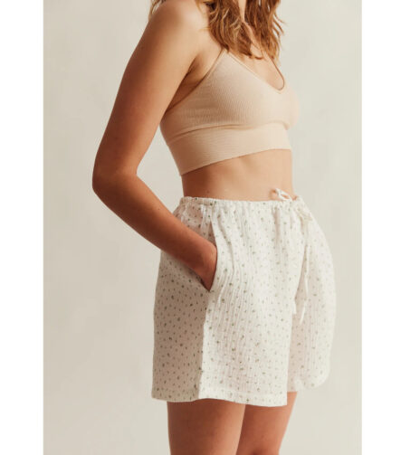 Sleepy Doe womens boxers | white floral muslin