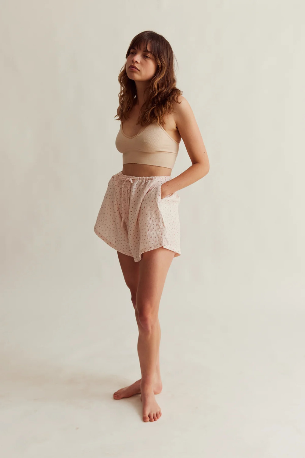 Sleepy Doe womens boxers | blush floral muslin